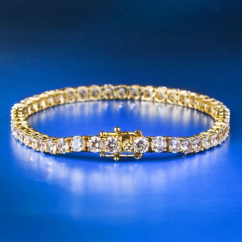 5MM Gold Iced Out Tennis Bracelet